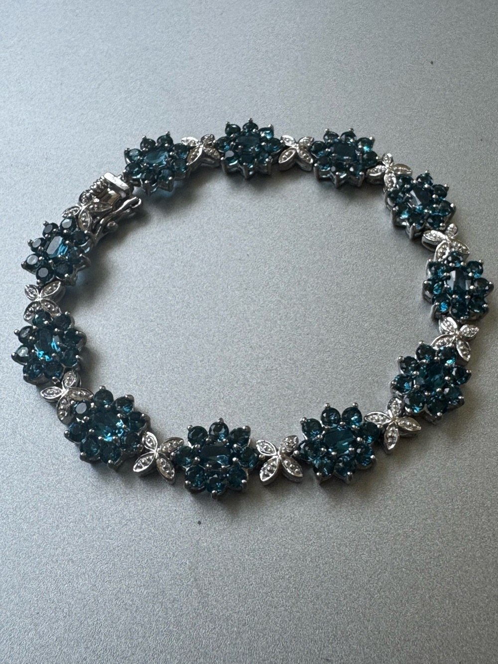 Sterling Silver Bracelet with Blue Topaz